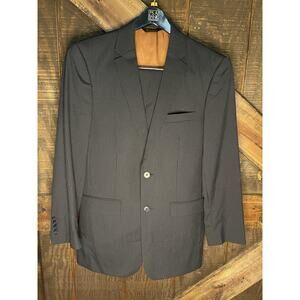JOS. A. BANK SUIT Black Pinstriped Blazer Pant Black Men's Small 34-36 Slim Fit